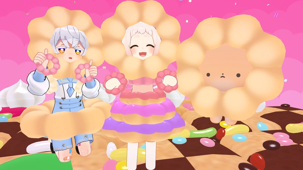 【VRC】かわいすぎる!ポンデドーナツ【3パターン7色セット】