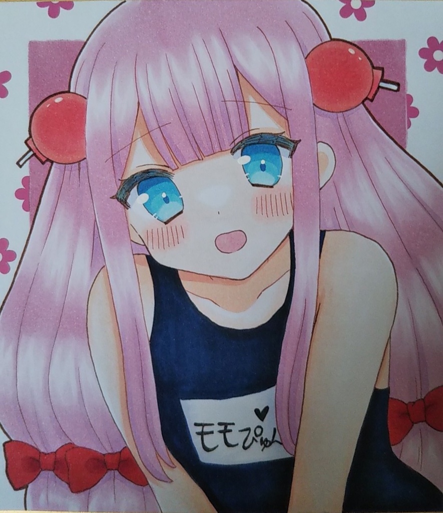 ◇同人手描きイラスト◇ ボンバーガール シルヴァ 中色紙 青い