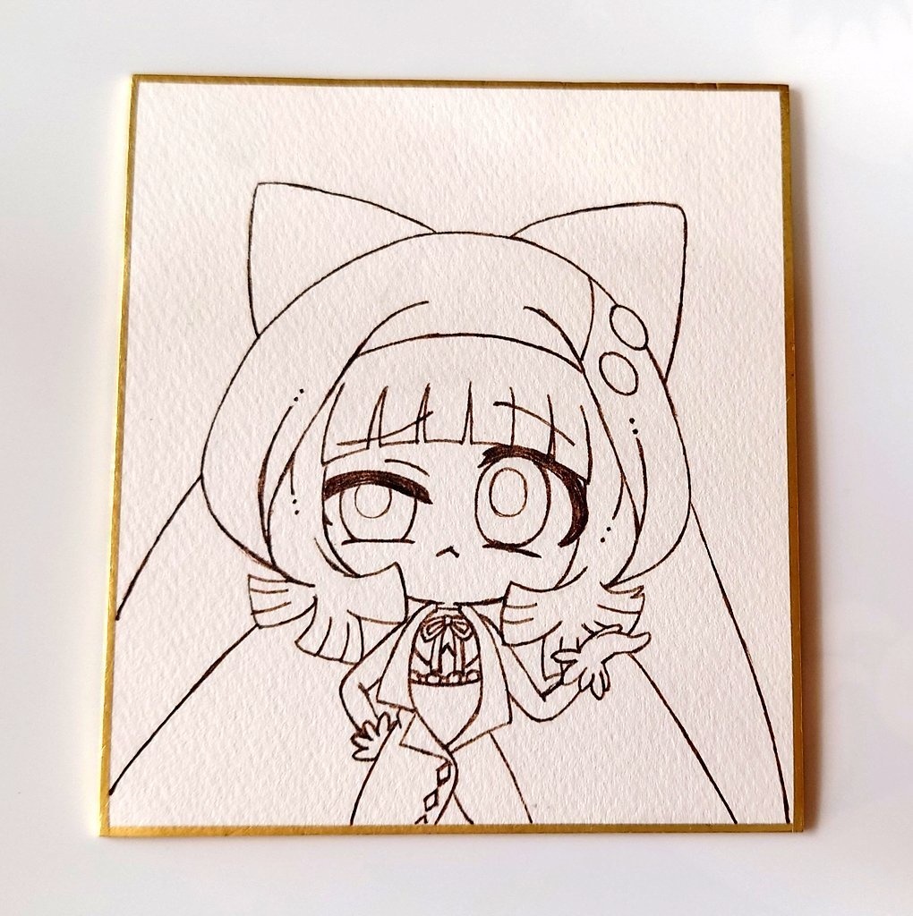 優木沙々 アナログ小色紙(画像は未完成の途中の物)