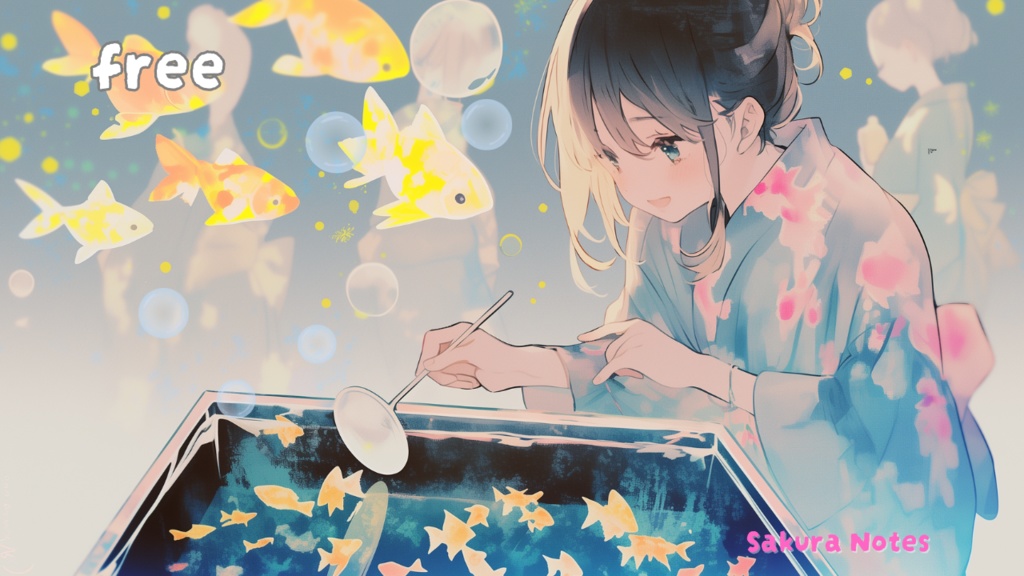 【フリーBGM】「夏祭りの夜 Ⅱ・金魚すくい」水面きらめく和風チル【kawaii future bass】- 作業用・配信用