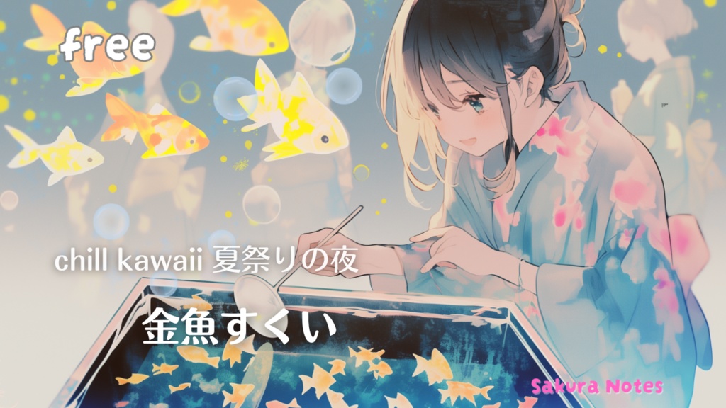 【フリーBGM】水面きらめく和風チルkawaii - [ 夏祭りの夜 Ⅱ 金魚すくい ] - 作業用・配信用