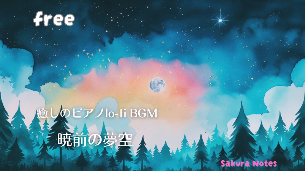 【フリーBGM】癒しの和風lo-fiピアノ - [ 暁前の夢空 | 月の足音 ] - 睡眠・瞑想・作業用・配信用