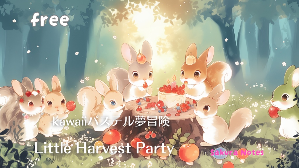 【フリーBGM】kawaiiパステル夢冒険 ep04 - [ 森の収穫祭 Little Harvest Party ] - 作業用・配信用