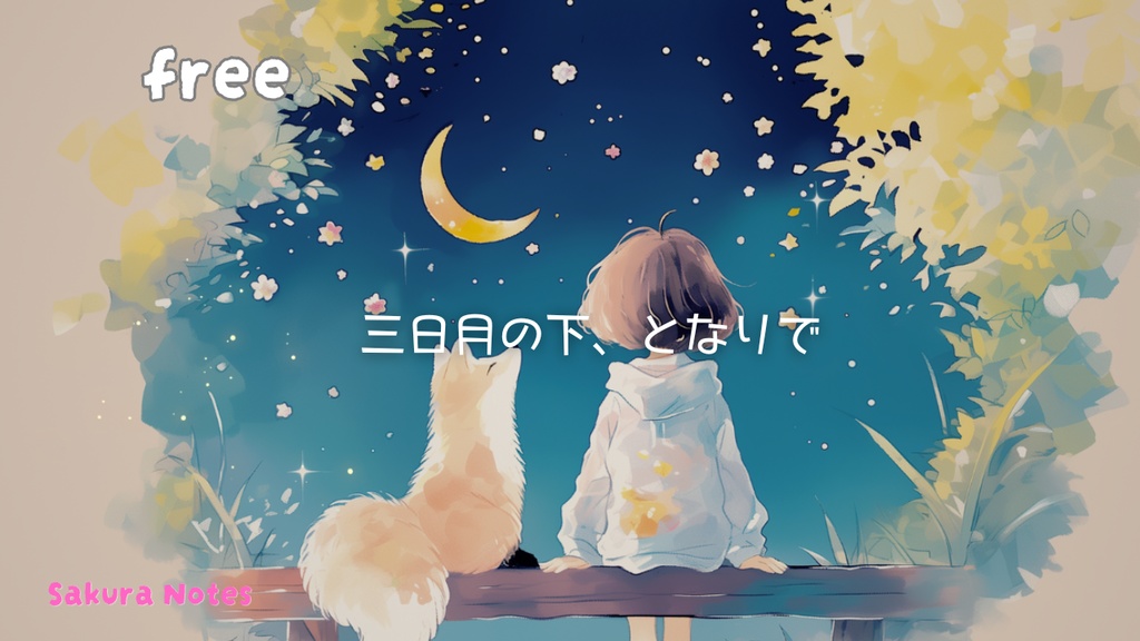 【作業用BGM / フリー】relaxing lo-fi fantasy [ 三日月の下、となりで ] 