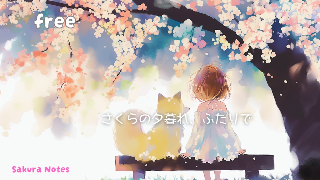 【フリーBGM】 [ さくらの夕暮れ、ふたりで ]  cozy fantasy / chill / lo-fi