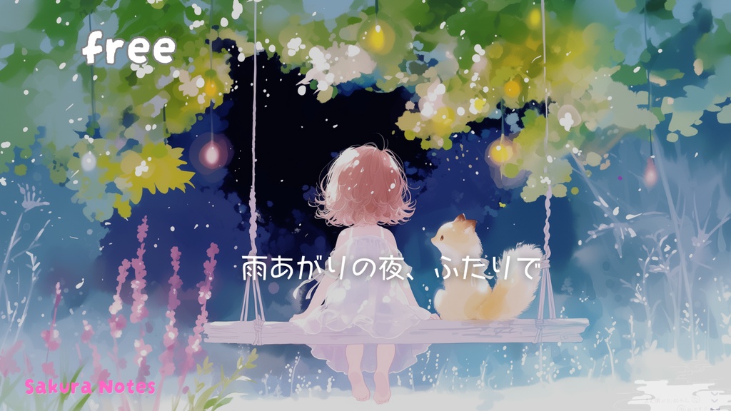 【フリーBGM】 [ 雨あがりの夜、ふたりで ]  cozy fantasy / chill / lo-fi 