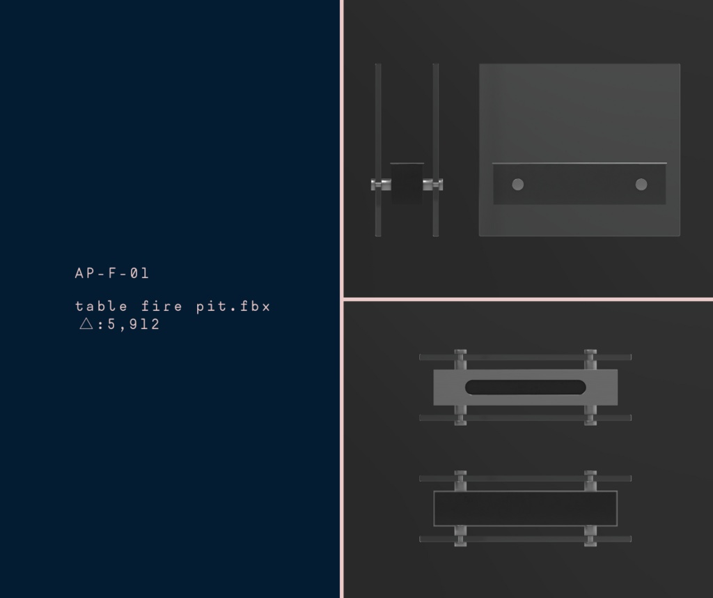 【VRChat向け】table fire pit