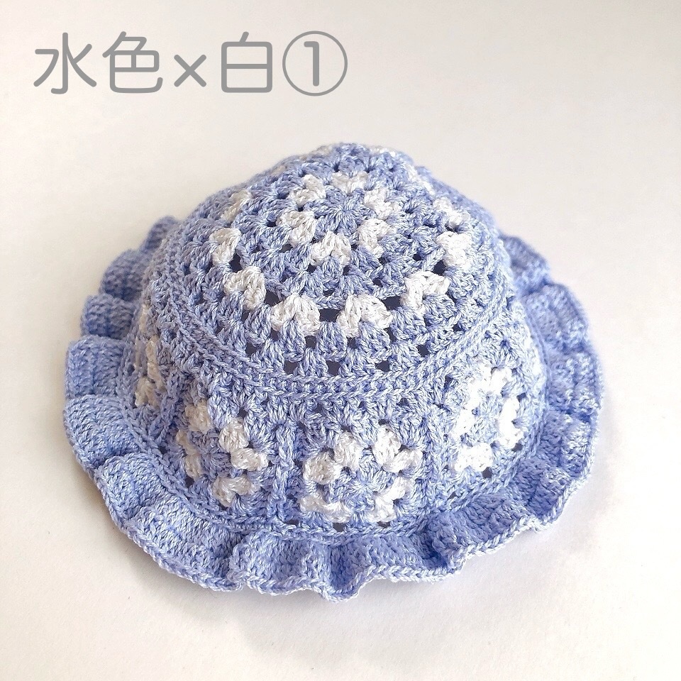 モチーフ編み帽子