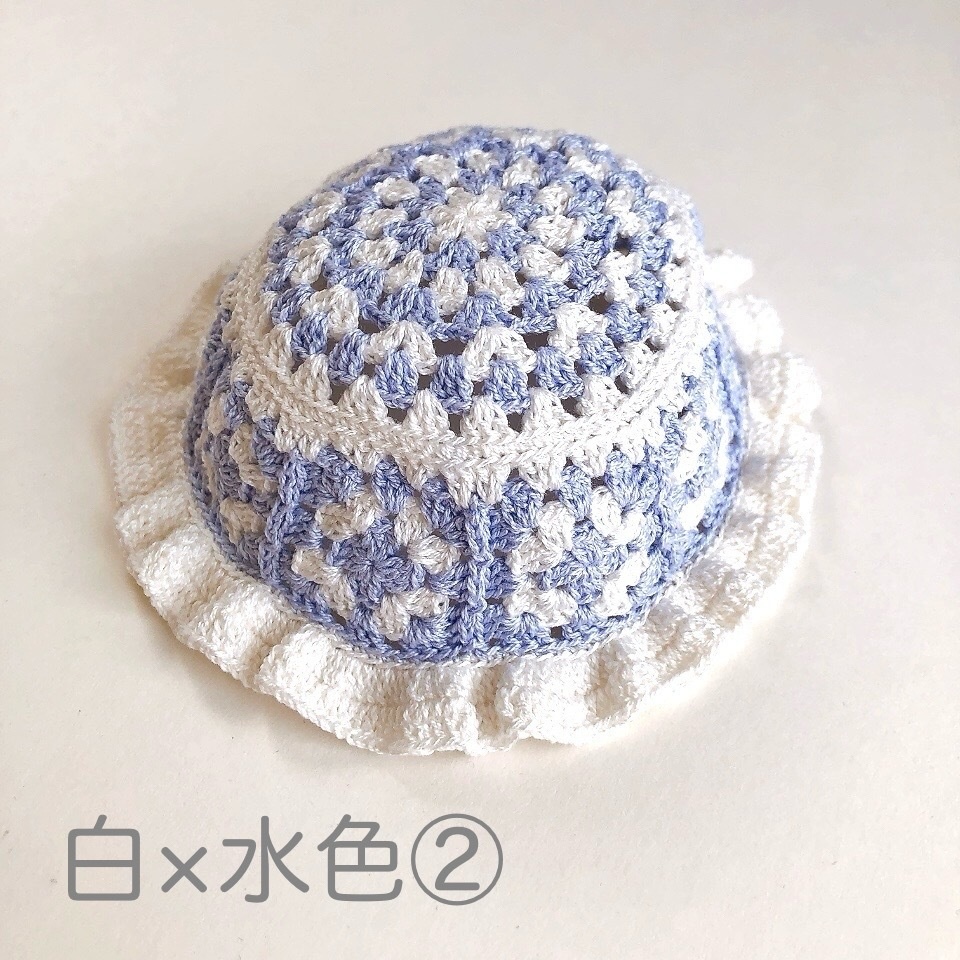 モチーフ編み帽子