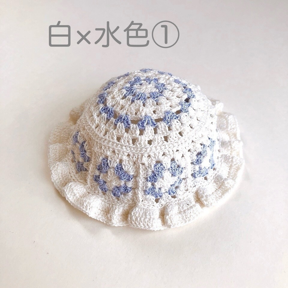 モチーフ編み帽子