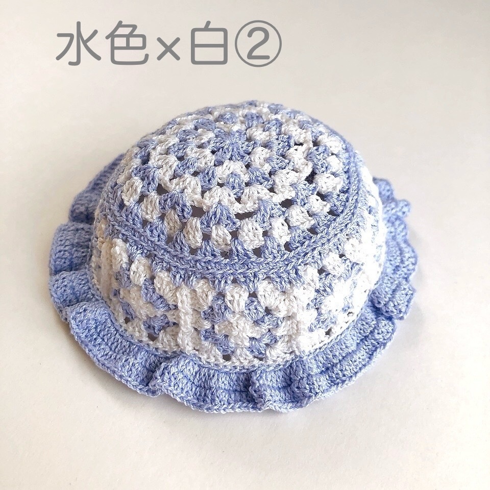 モチーフ編み帽子