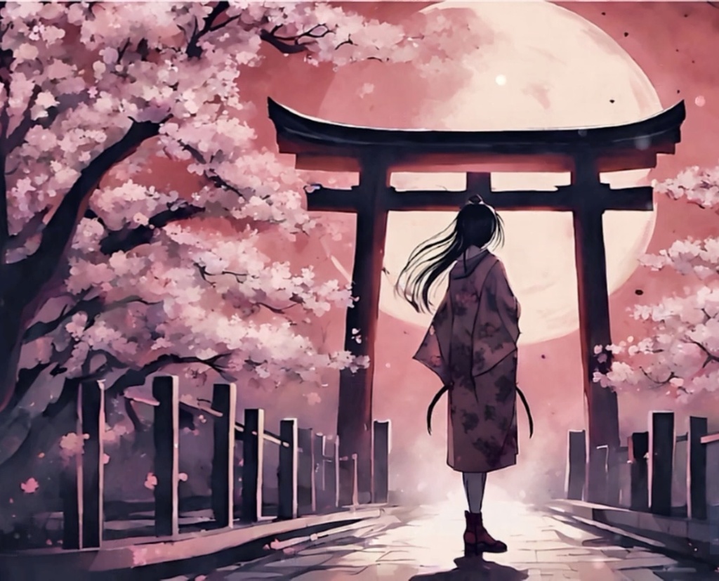 泡沫と夜桜