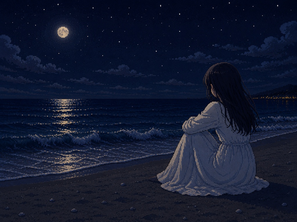 夜の海岸