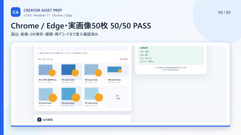 Creator Asset Prep|画像を一括リサイズ・変換・リネーム・ZIP化