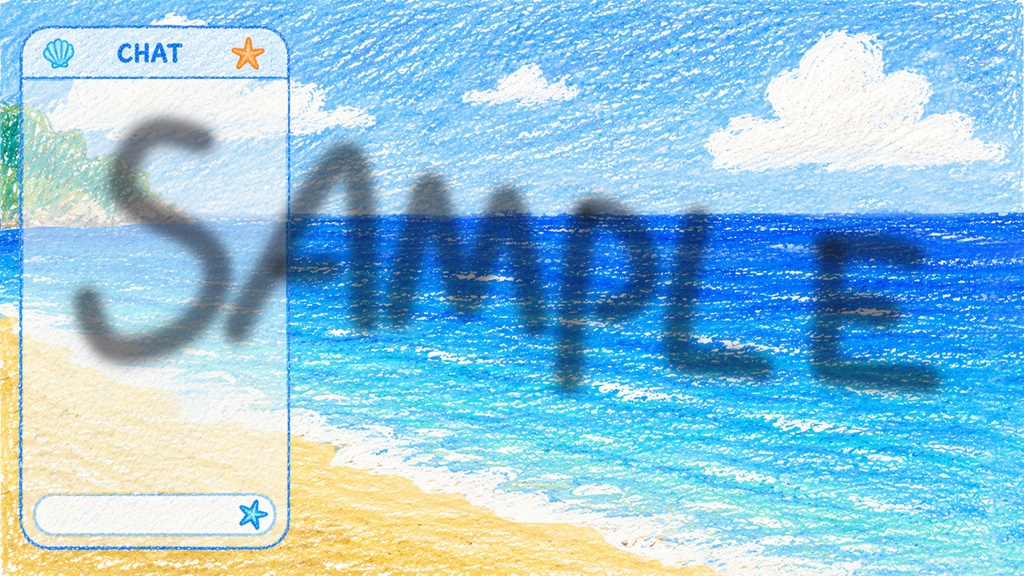 [ moving background ] A sea that looks like it was drawn with crayons
