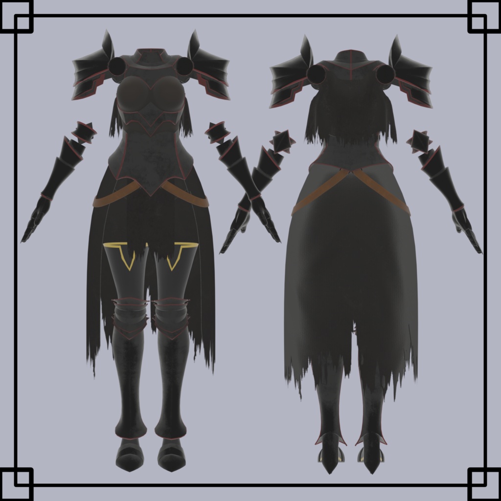 【森羅対応】3D衣装モデル「黒騎士」