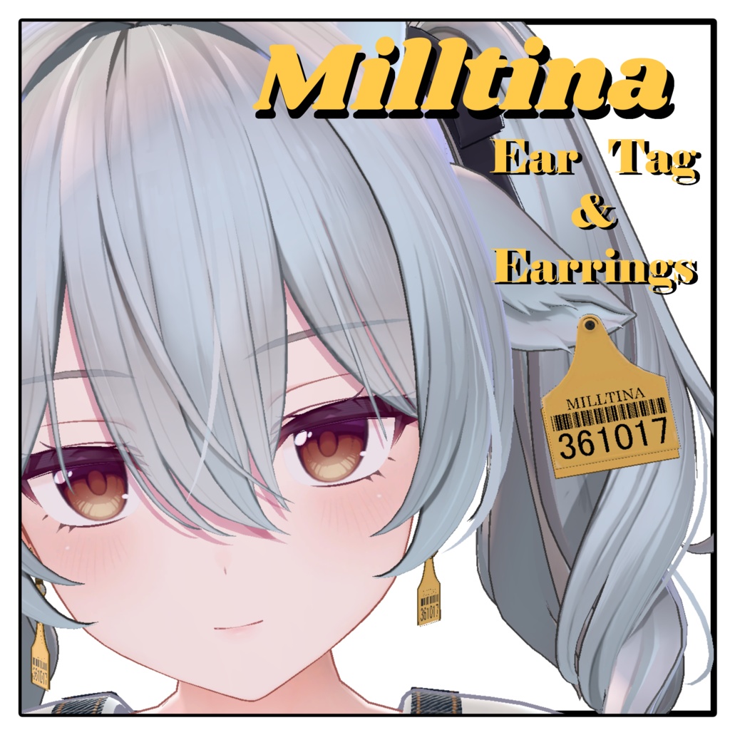 【ミルティナ対応】耳標イヤリング -EarTag & Earring for Milltina-