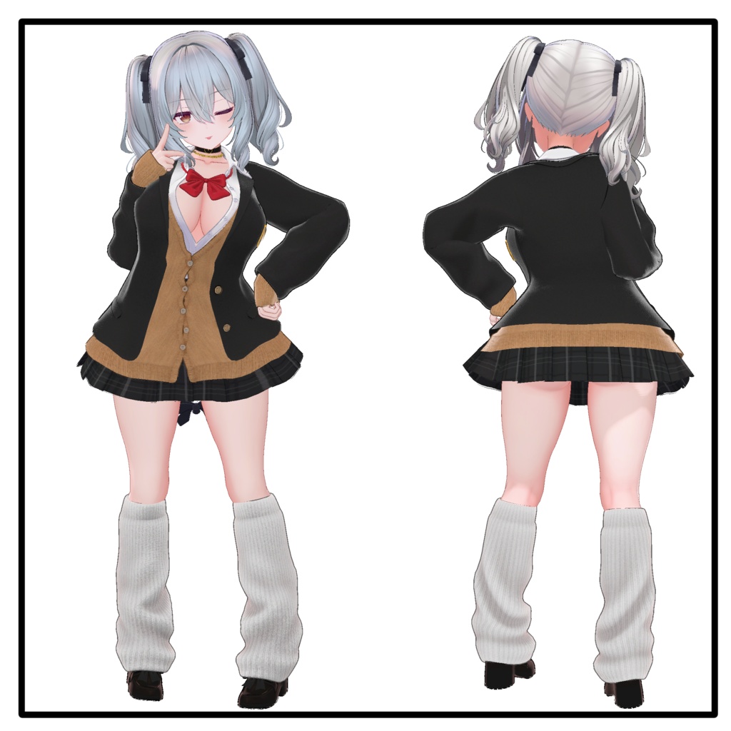 【ミルティナ・イチゴ対応】ギャル風 制服 -Gals School Uniform for Milltina-