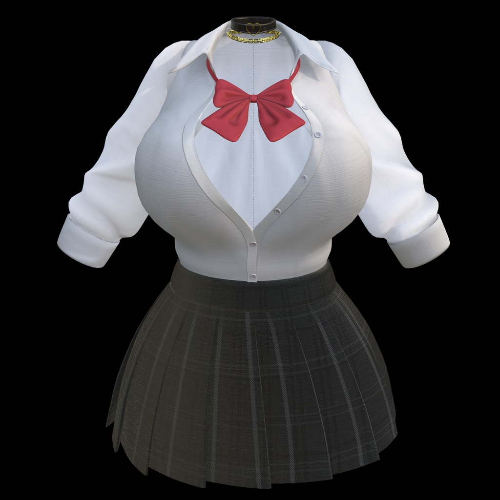 【ミルティナ・イチゴ対応】ギャル風 制服 -Gals School Uniform for Milltina-