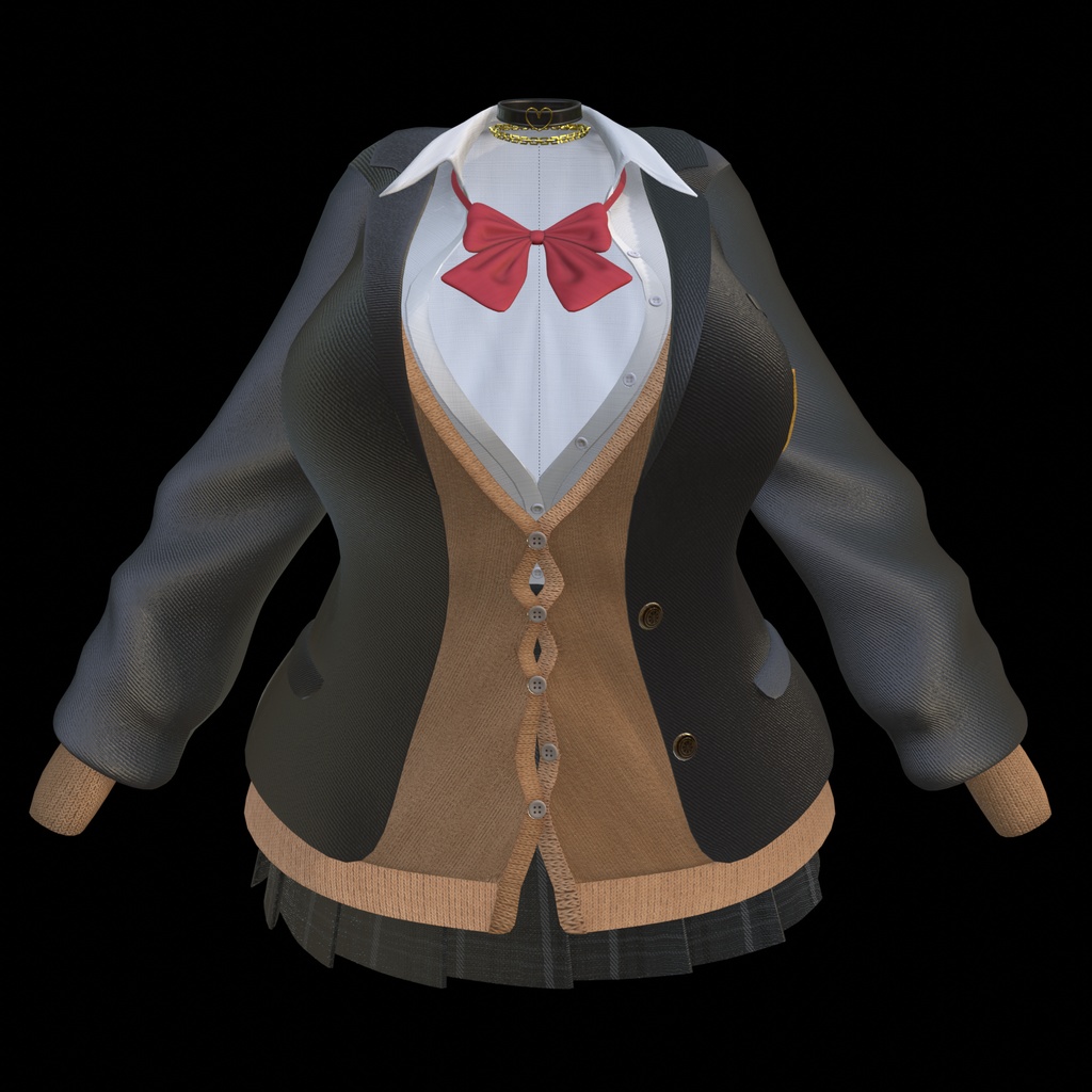 【ミルティナ・イチゴ対応】ギャル風 制服 -Gals School Uniform for Milltina-