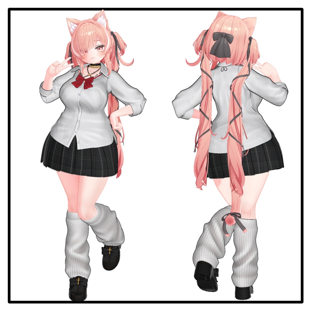 【ミルティナ・イチゴ対応】ギャル風 制服 -Gals School Uniform for Milltina-