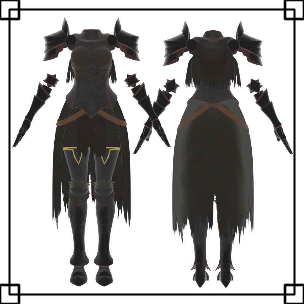 【ミルティナ対応】3D衣装モデル「黒騎士」