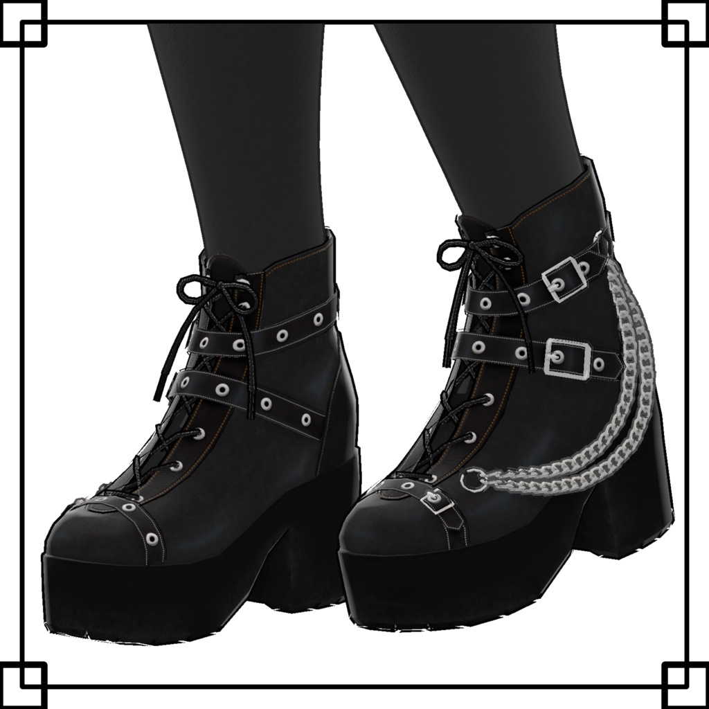 【ミルティナ対応】3D衣装モデル「ゴスロリ風ショートパンツ」