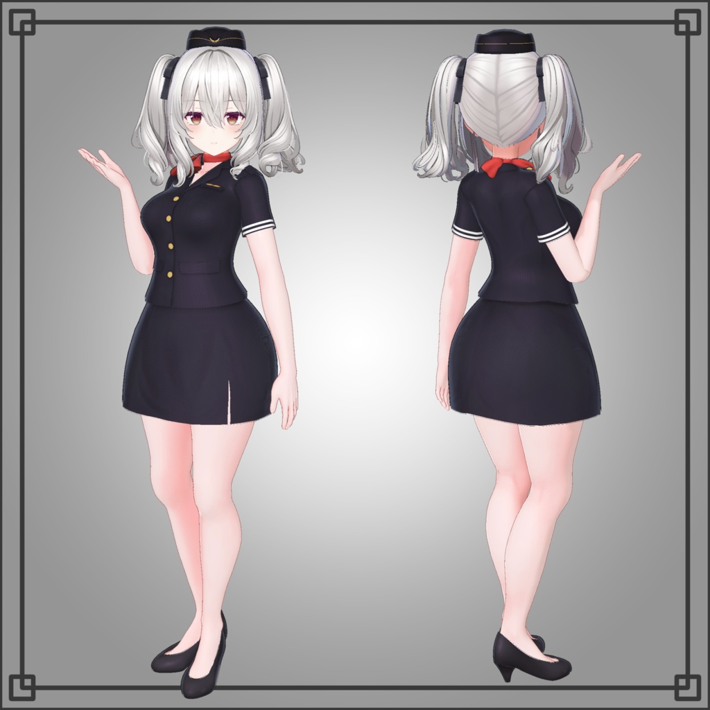 割引中!【ミルティナ対応】3D衣装モデル「フライトアテンダント-Flight Attendant-」