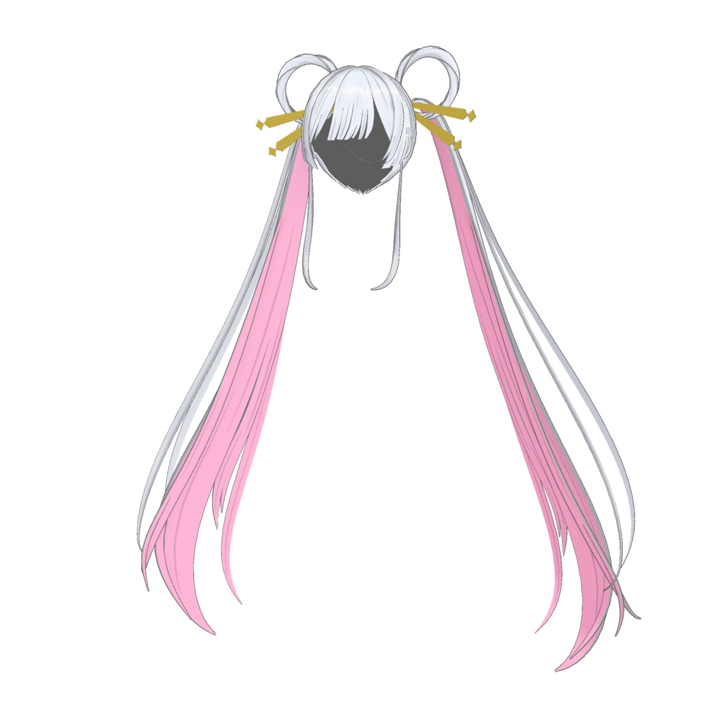 【無料】「超かぐや姫!」ヤチヨのヘアセット(3Dモデル)