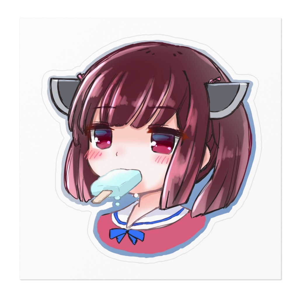 きりたんのステッカー(棒アイス)100x100(mm)