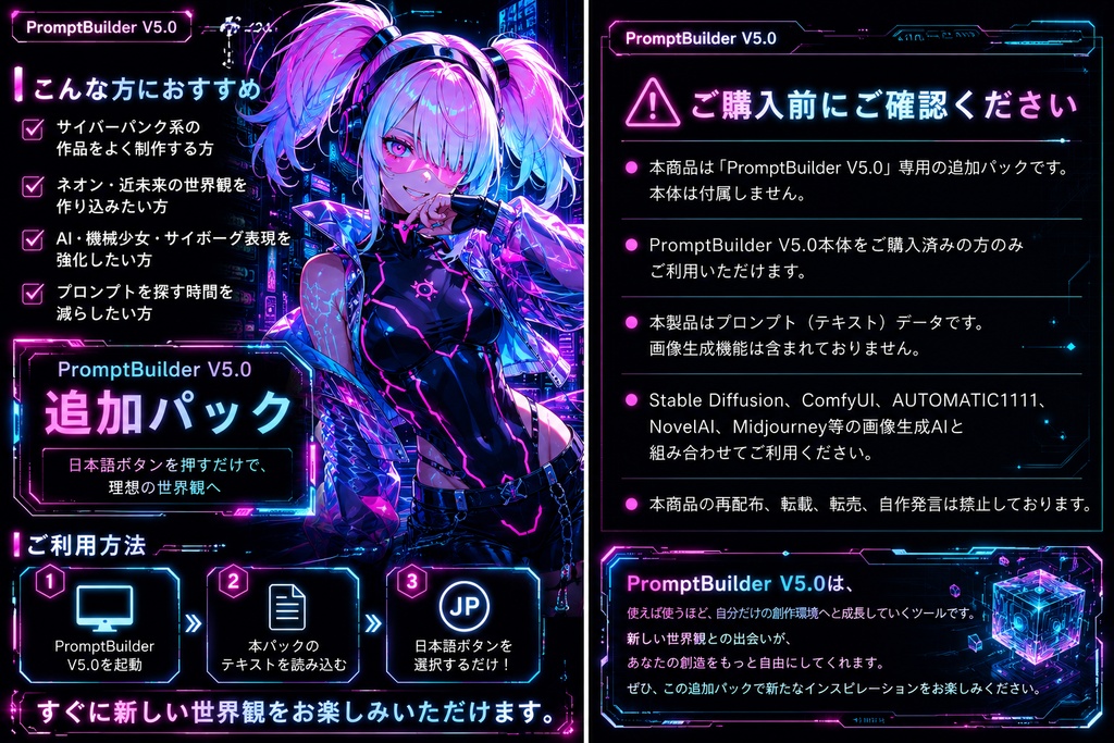 PromptBuilder v5.0 追加パック|サイバーパンクパック