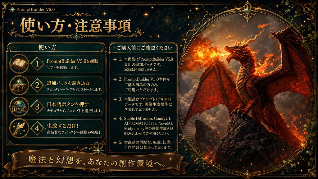 PromptBuilder v5.0 追加パック|ファンタジーパック