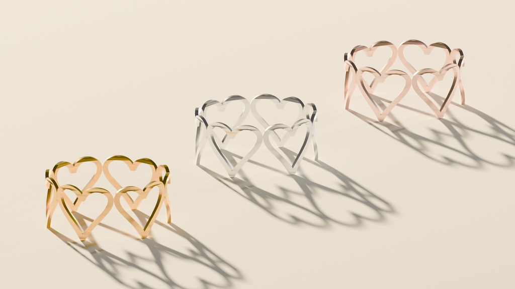 【無料】ハートリング【3色セット】