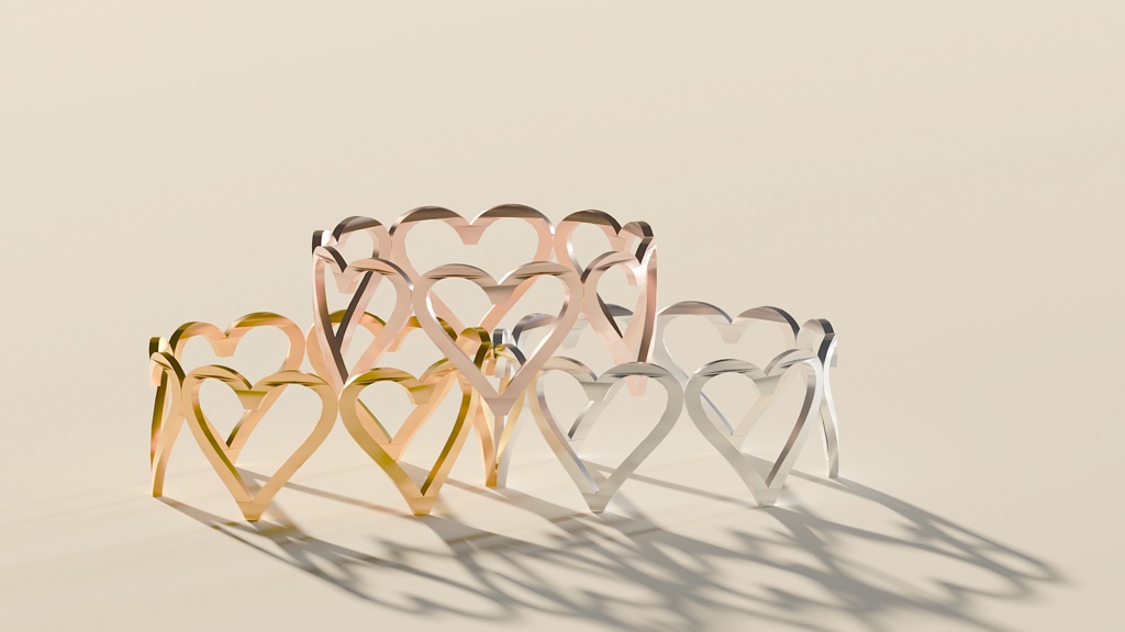 【無料】ハートリング【3色セット】