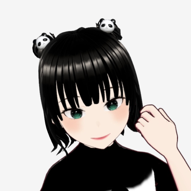 【ヘアアクセ】パンダさんの髪飾り【3色セット】