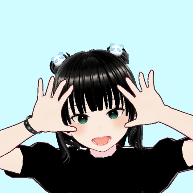 【ヘアアクセ】パンダさんの髪飾り【3色セット】