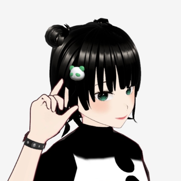 【ヘアアクセ】パンダさんの髪飾り【3色セット】