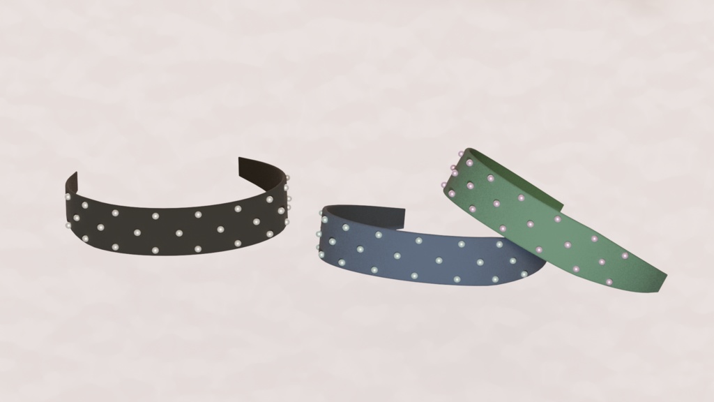 【ヘアアクセ】パールカチューシャ【3色カスタムセット】