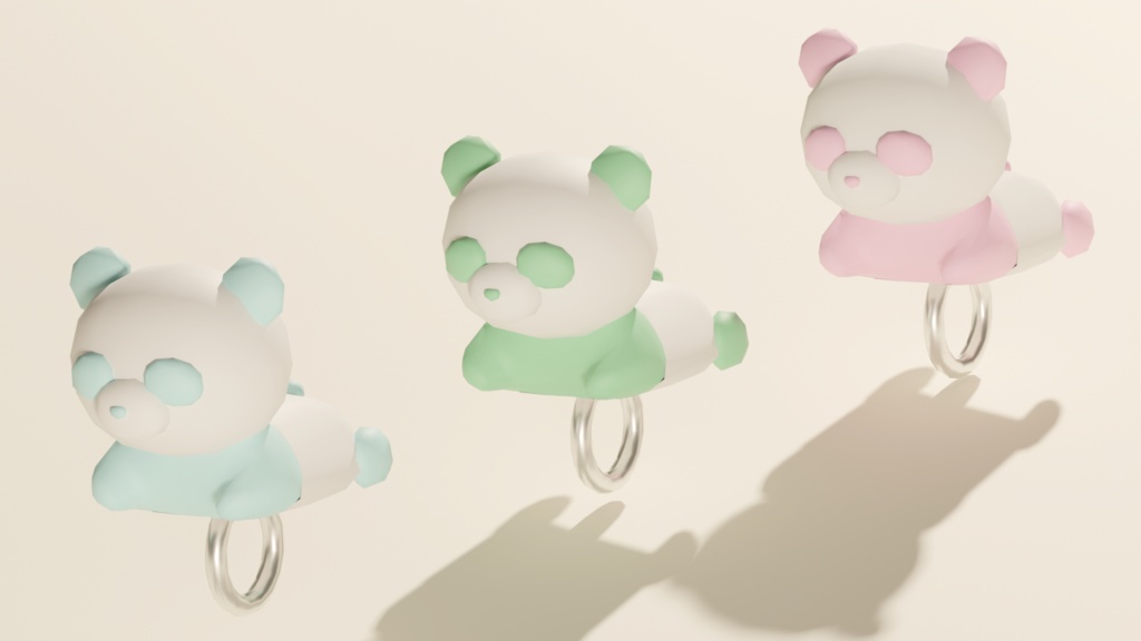 【リング】パンダさんぬいぐるみの指輪【3色セット】