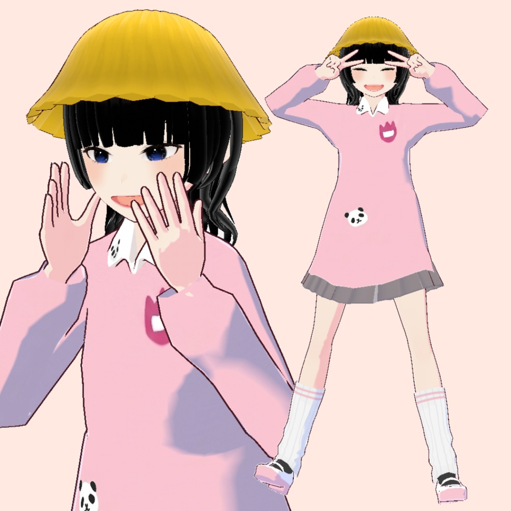 【無料あり】パンダさん幼稚園コーデ🌷【VRoid用衣装】