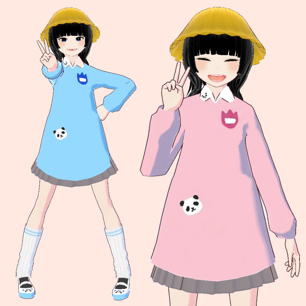 【無料あり】パンダさん幼稚園コーデ🌷【VRoid用衣装】