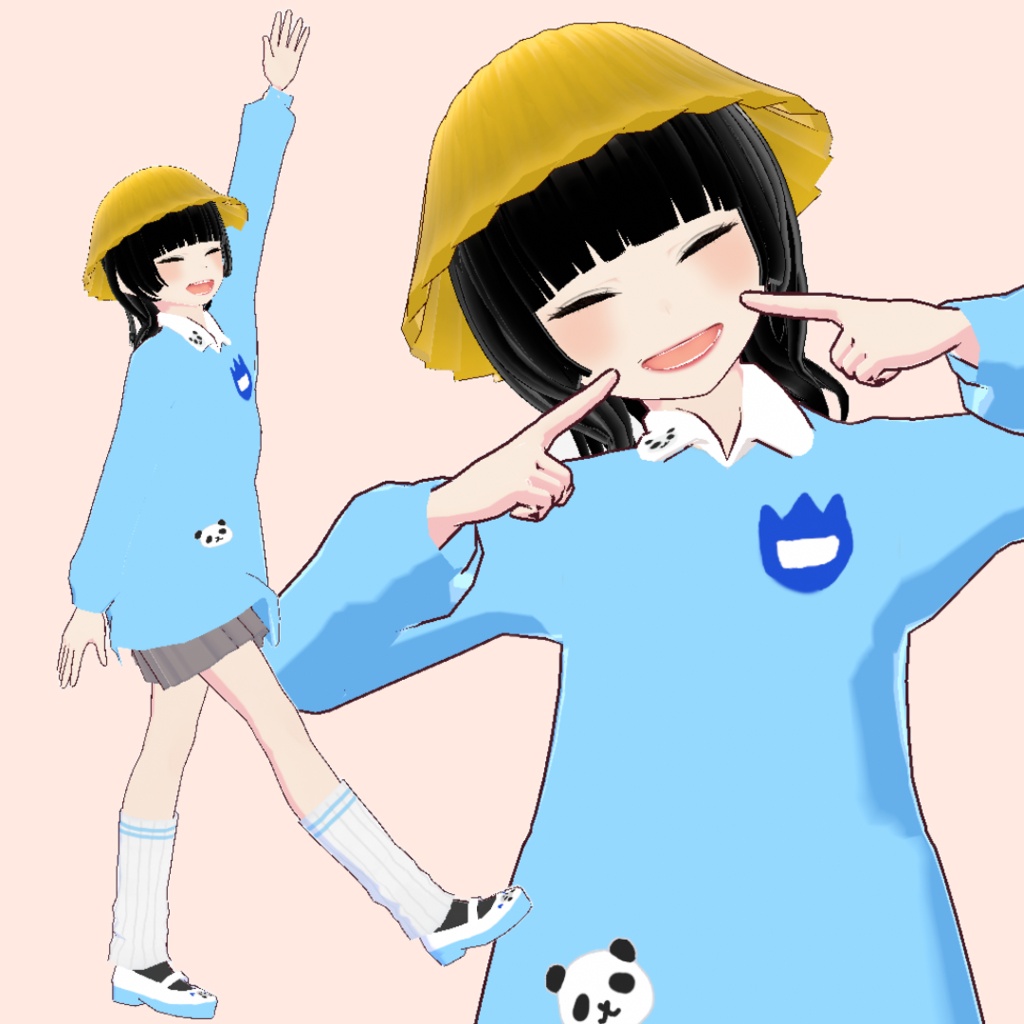 【無料あり】パンダさん幼稚園コーデ🌷【VRoid用衣装】