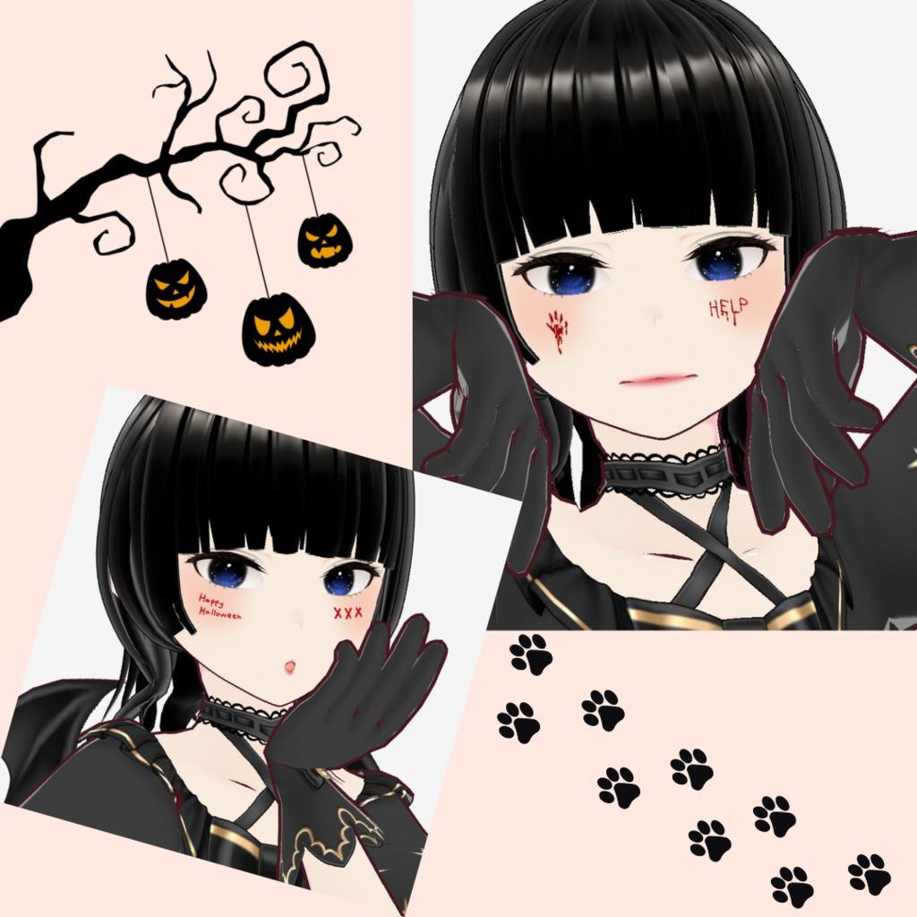 【VRoid】ハロウィンフェイスペイント【6種類】