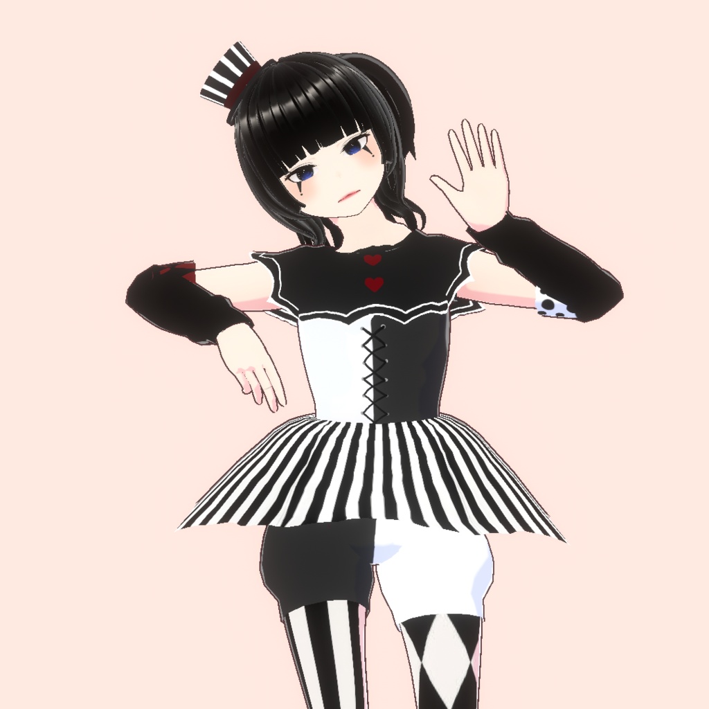 【ハロウィン】モノトーンピエロコーデ🤡【VRoid用衣装】