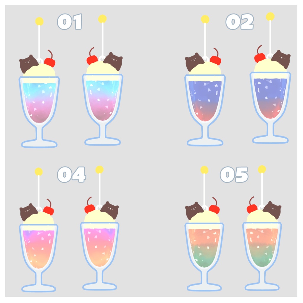 【VRChat想定】そら色クリームソーダイヤリング #FUWAYOU