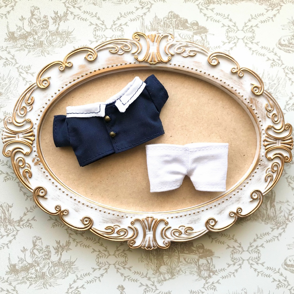 【ぬい服】マリンルックコーデ