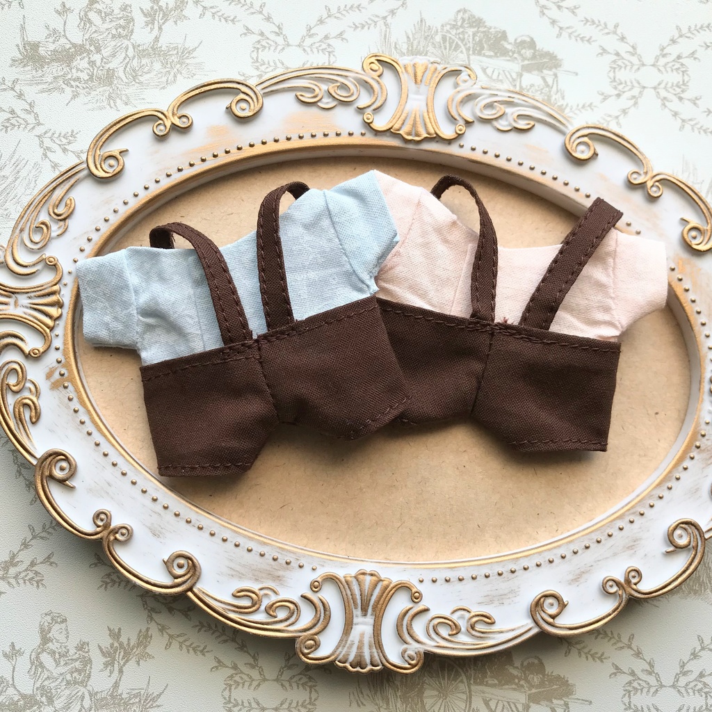 【ぬい服】サロペット&小花柄シャツ