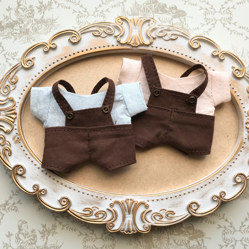 【ぬい服】サロペット&小花柄シャツ
