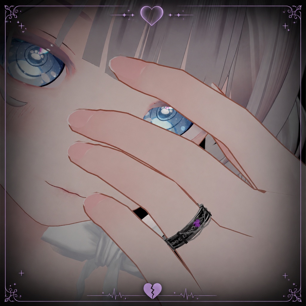 【VRChat想定】💜 病み可愛リング💜 - Yami Kawa Ring -