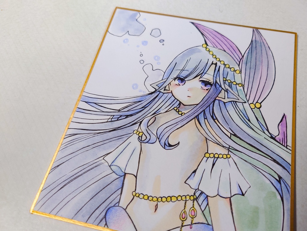 ミニ色紙(人魚姫)